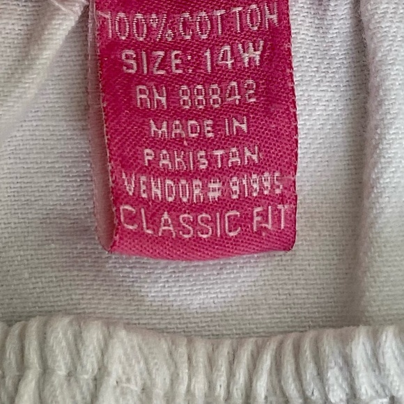 Woman Within Women’s Denim Shorts 14W White Pleated Knee Length Elastic Waist - Picture 10 of 14